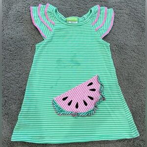 Green and Pink Watermelon Summer Dress